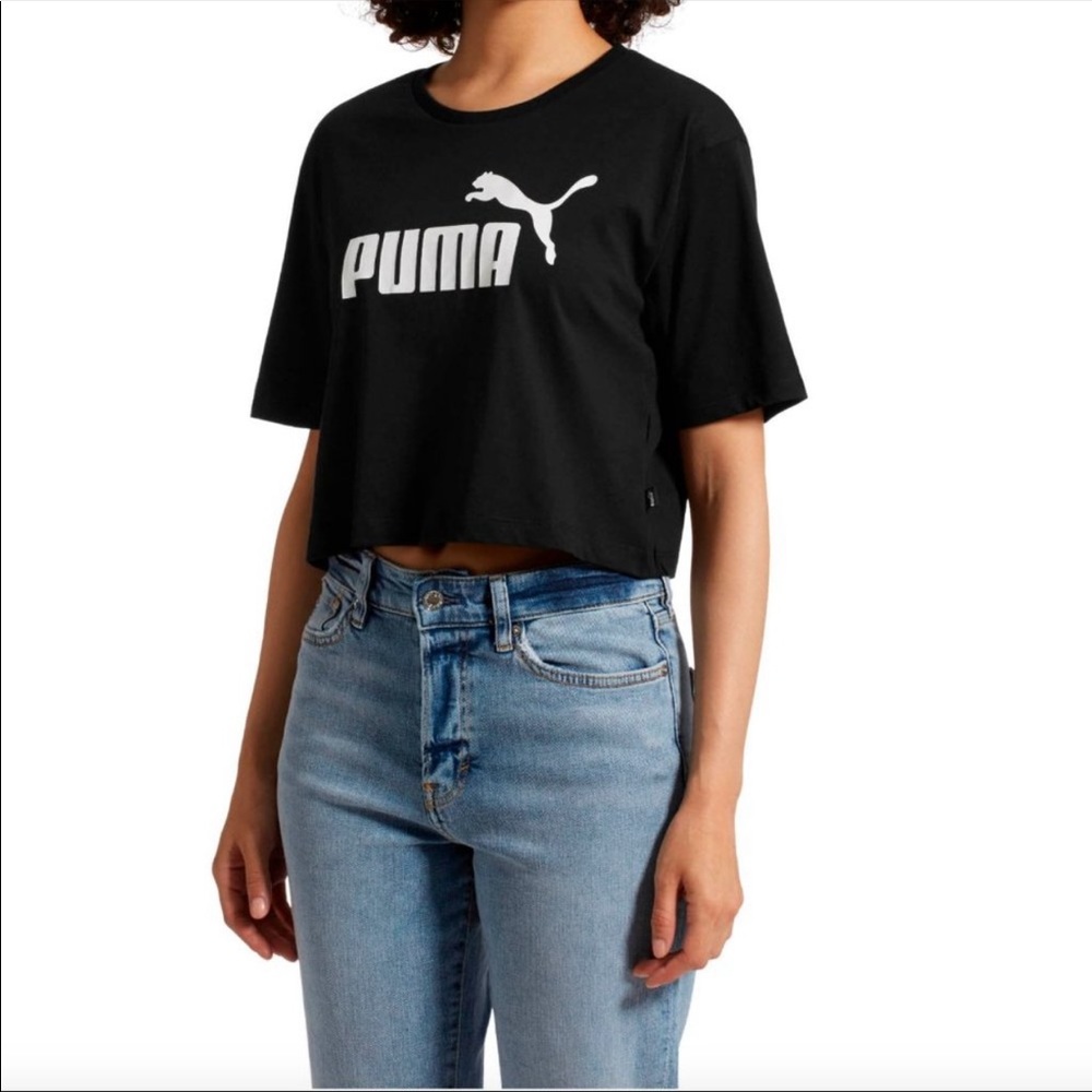 Puma Graphic Short Sleeve Essential Crop Top